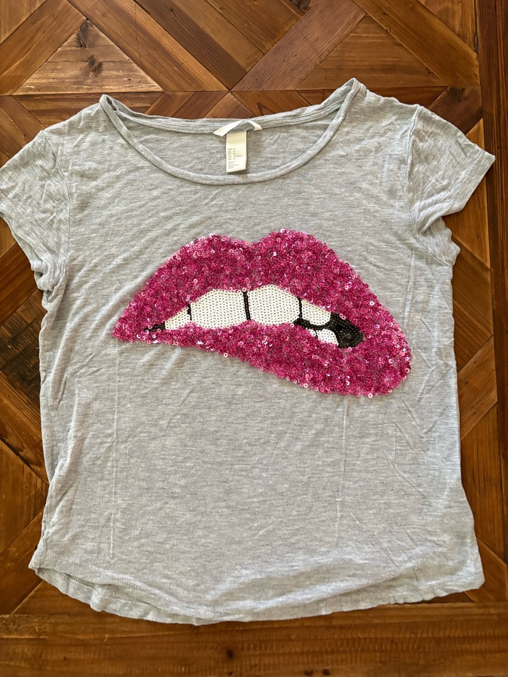 H&M Light Heather Gray Slim Crew Neck Tee